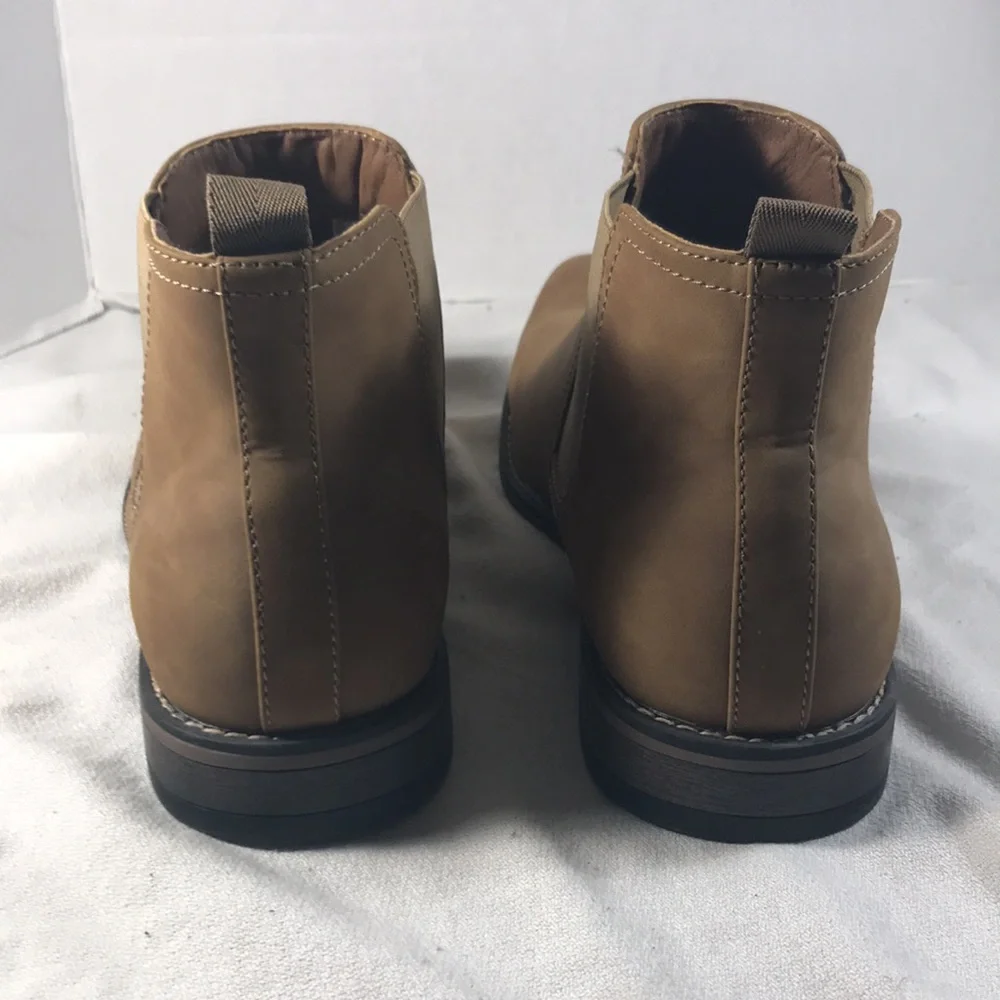 Perry Ellis Men's Tan Chris Vegan Pull On Chelsea Ankle Comfort Boots